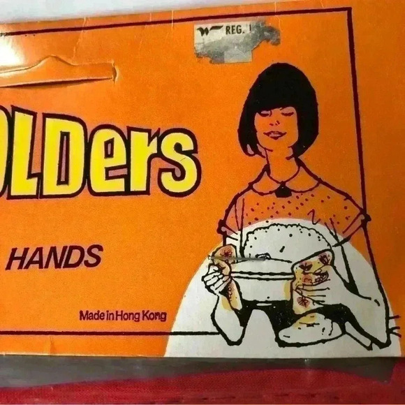 New in package! Pair of  vintage 1970s souvenir Hawaii potholders - Picture 5 of 7